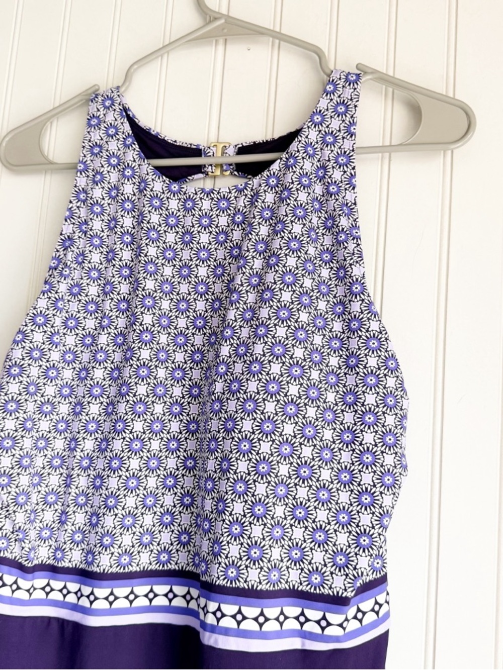 Land's End Women's Size L Tugless High Neck Portrait Back One Piece Swimsuit NEW - Picture 5 of 10